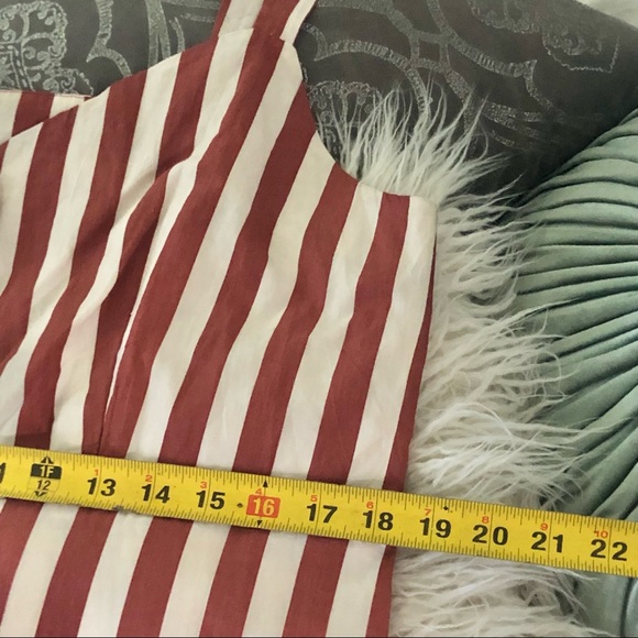 VERO MODA | XL | Masala Delta Button Red Striped Dress 100% Organic Cotton NWT - Picture 5 of 14